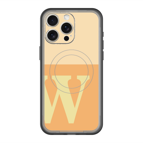 スリムプロテクションプレミアムケース with MagSafe［ オリジナル - initial two tone - W orange ］