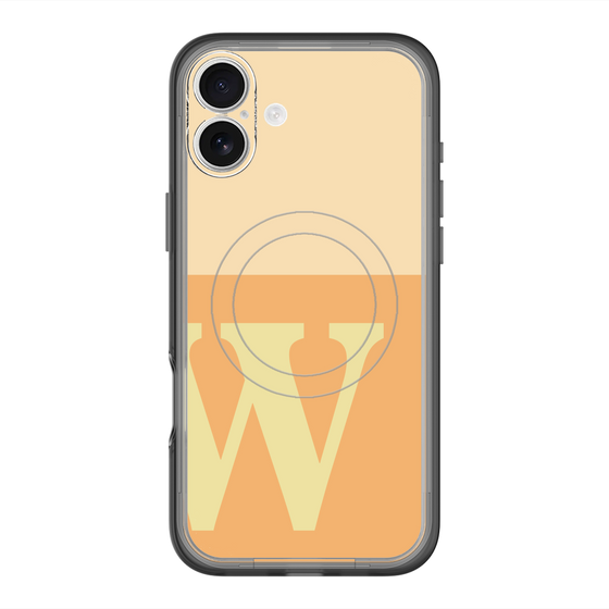スリムプロテクションプレミアムケース with MagSafe［ オリジナル - initial two tone - W orange ］