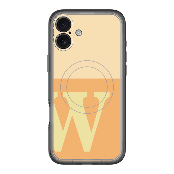 スリムプロテクションプレミアムケース with MagSafe［ オリジナル - initial two tone - W orange ］