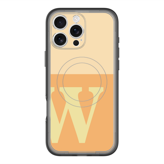 スリムプロテクションプレミアムケース with MagSafe［ オリジナル - initial two tone - W orange ］