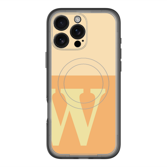 スリムプロテクションプレミアムケース with MagSafe［ オリジナル - initial two tone - W orange ］