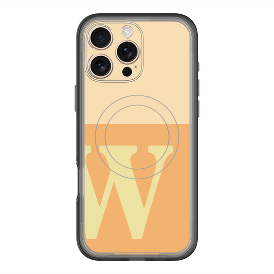 スリムプロテクションプレミアムケース with MagSafe［ オリジナル - initial two tone - W orange ］
