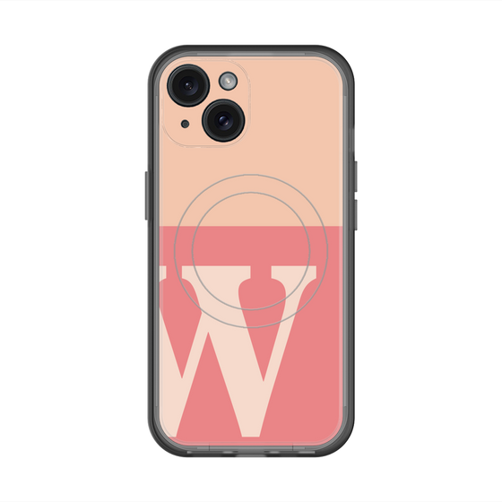 スリムプロテクションプレミアムケース with MagSafe［ オリジナル - initial two tone - W pink ］