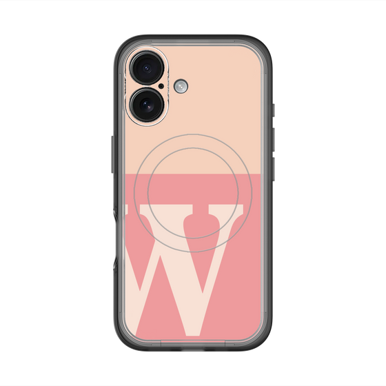 スリムプロテクションプレミアムケース with MagSafe［ オリジナル - initial two tone - W pink ］