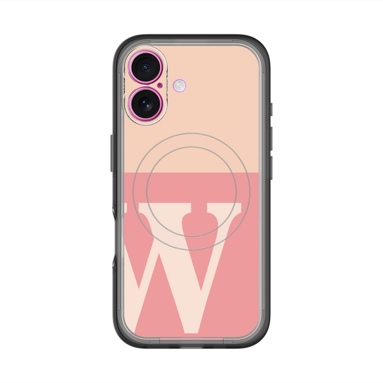 スリムプロテクションプレミアムケース with MagSafe［ オリジナル - initial two tone - W pink ］