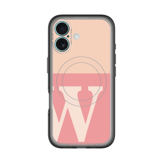 スリムプロテクションプレミアムケース with MagSafe［ オリジナル - initial two tone - W pink ］
