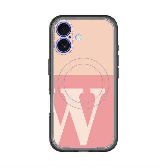 スリムプロテクションプレミアムケース with MagSafe［ オリジナル - initial two tone - W pink ］