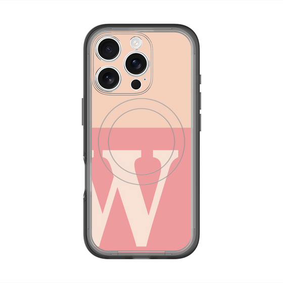 スリムプロテクションプレミアムケース with MagSafe［ オリジナル - initial two tone - W pink ］