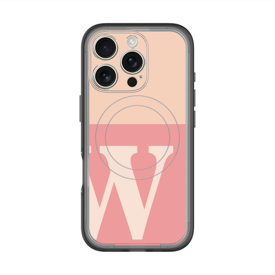 スリムプロテクションプレミアムケース with MagSafe［ オリジナル - initial two tone - W pink ］