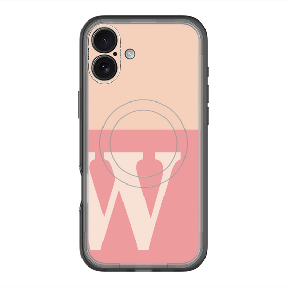 スリムプロテクションプレミアムケース with MagSafe［ オリジナル - initial two tone - W pink ］