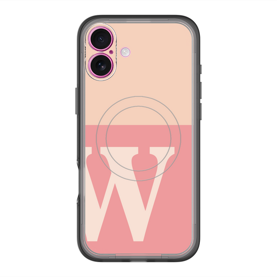 スリムプロテクションプレミアムケース with MagSafe［ オリジナル - initial two tone - W pink ］