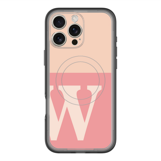 スリムプロテクションプレミアムケース with MagSafe［ オリジナル - initial two tone - W pink ］