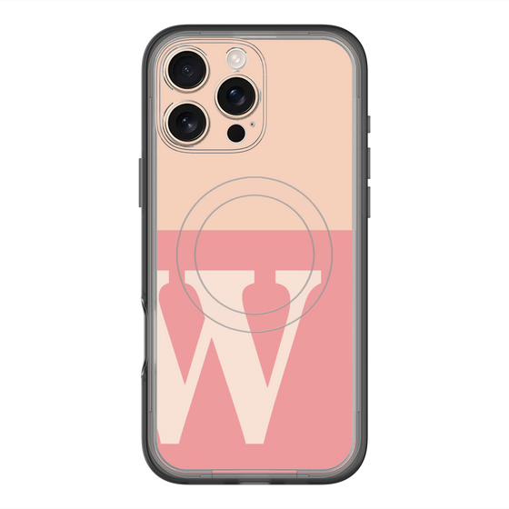 スリムプロテクションプレミアムケース with MagSafe［ オリジナル - initial two tone - W pink ］
