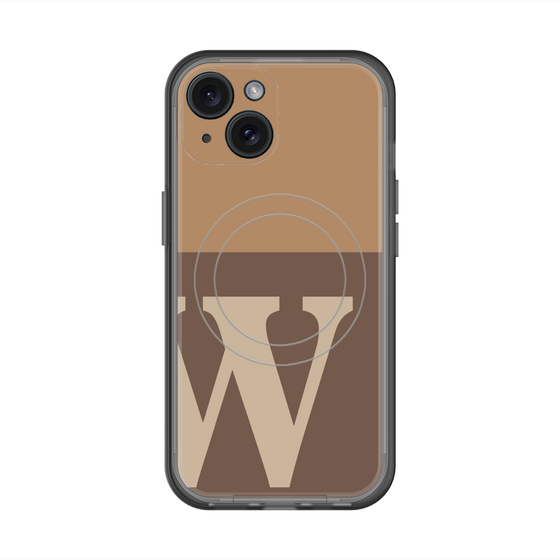 スリムプロテクションプレミアムケース with MagSafe［ オリジナル - initial two tone - W brown ］