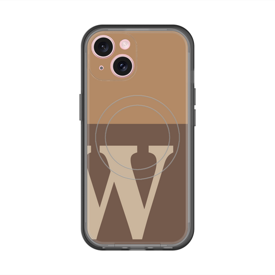 スリムプロテクションプレミアムケース with MagSafe［ オリジナル - initial two tone - W brown ］