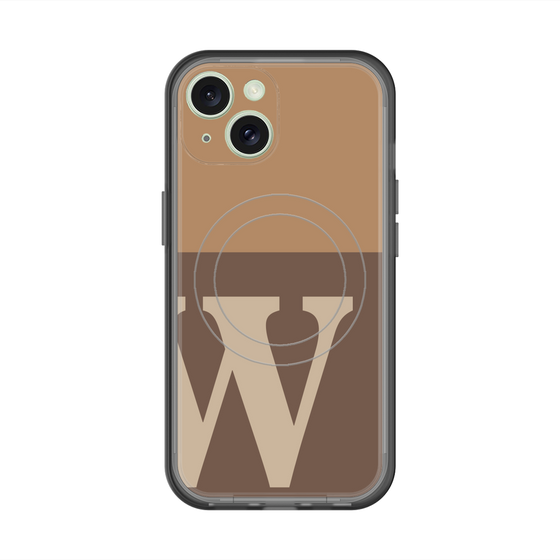 スリムプロテクションプレミアムケース with MagSafe［ オリジナル - initial two tone - W brown ］
