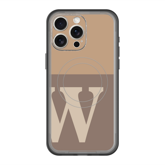 スリムプロテクションプレミアムケース with MagSafe［ オリジナル - initial two tone - W brown ］