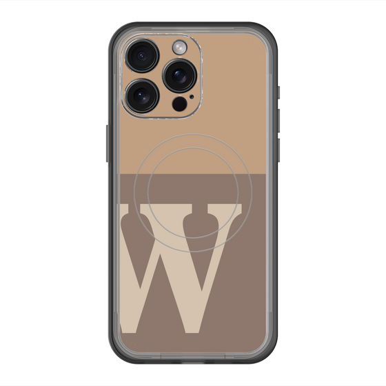 スリムプロテクションプレミアムケース with MagSafe［ オリジナル - initial two tone - W brown ］