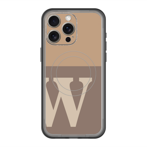 スリムプロテクションプレミアムケース with MagSafe［ オリジナル - initial two tone - W brown ］