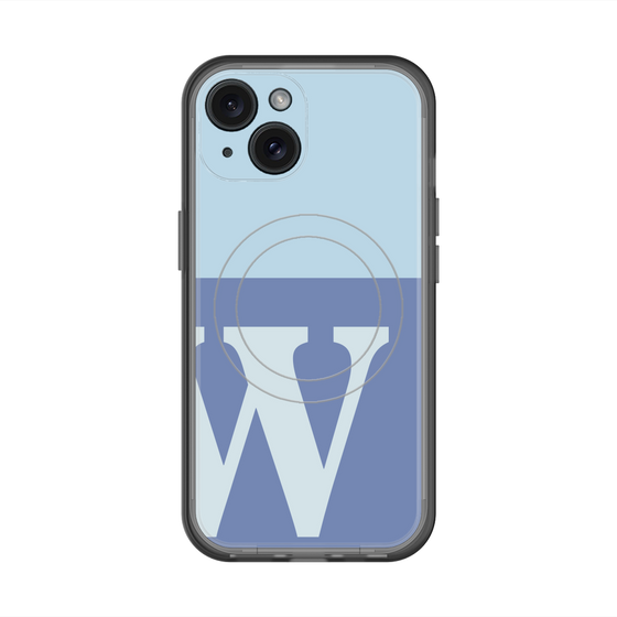 スリムプロテクションプレミアムケース with MagSafe［ オリジナル - initial two tone - W blue ］