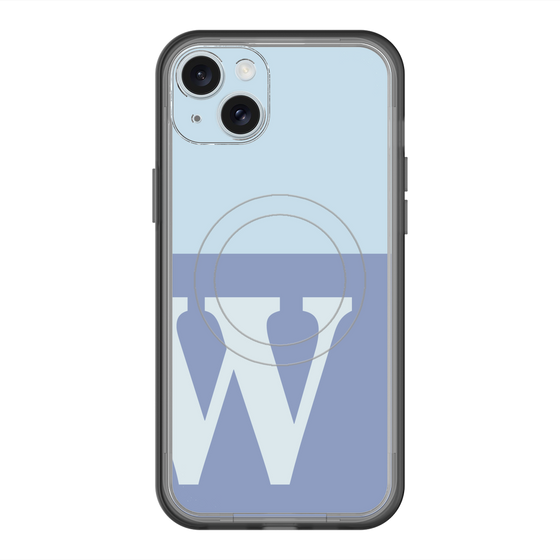 スリムプロテクションプレミアムケース with MagSafe［ オリジナル - initial two tone - W blue ］