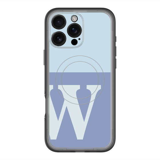 スリムプロテクションプレミアムケース with MagSafe［ オリジナル - initial two tone - W blue ］