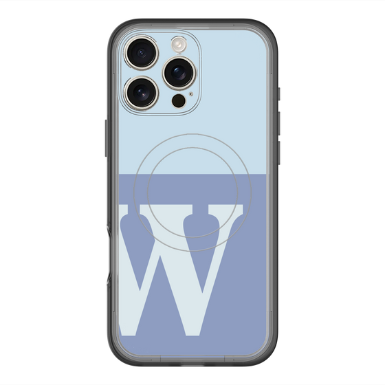 スリムプロテクションプレミアムケース with MagSafe［ オリジナル - initial two tone - W blue ］