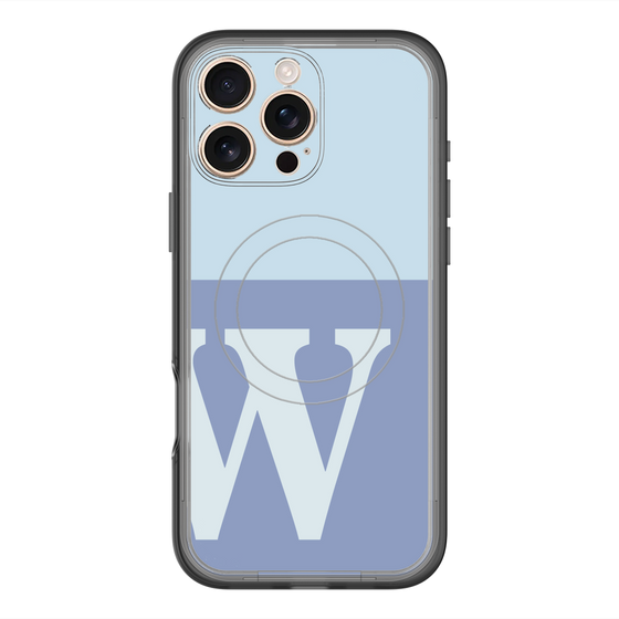 スリムプロテクションプレミアムケース with MagSafe［ オリジナル - initial two tone - W blue ］