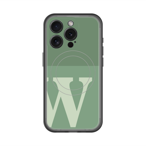 スリムプロテクションプレミアムケース with MagSafe［ オリジナル - initial two tone - W green ］