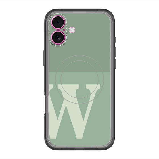 スリムプロテクションプレミアムケース with MagSafe［ オリジナル - initial two tone - W green ］