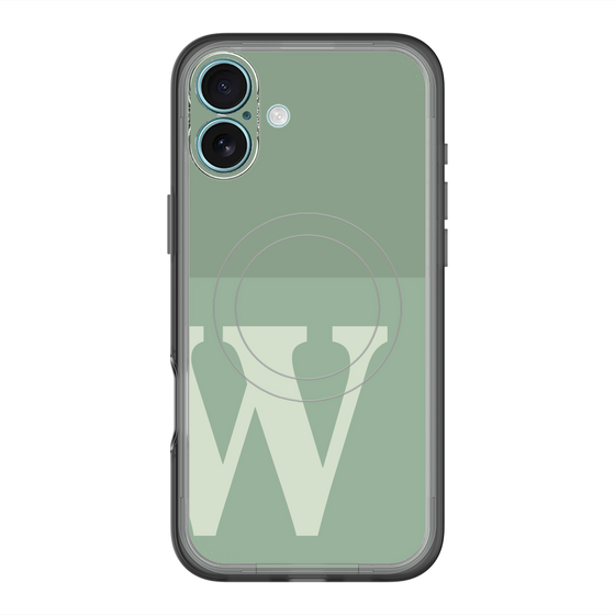 スリムプロテクションプレミアムケース with MagSafe［ オリジナル - initial two tone - W green ］