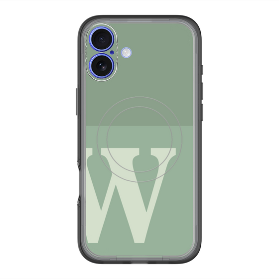 スリムプロテクションプレミアムケース with MagSafe［ オリジナル - initial two tone - W green ］