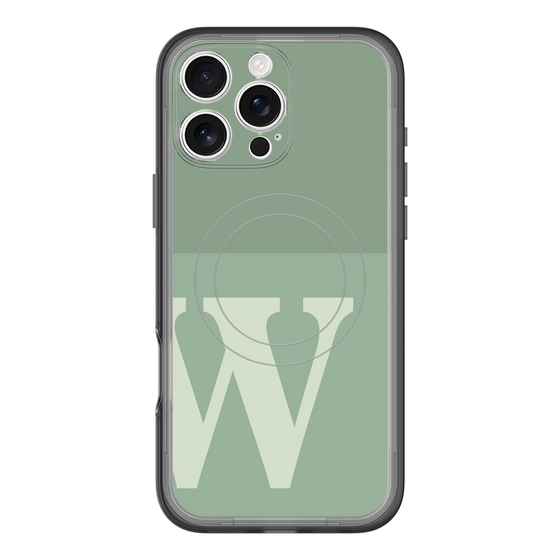 スリムプロテクションプレミアムケース with MagSafe［ オリジナル - initial two tone - W green ］