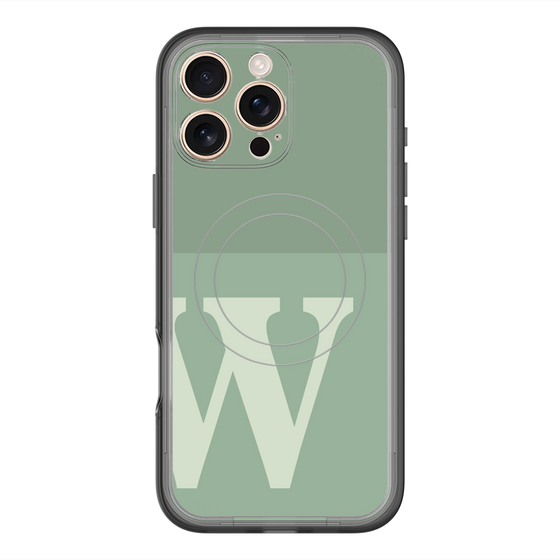 スリムプロテクションプレミアムケース with MagSafe［ オリジナル - initial two tone - W green ］
