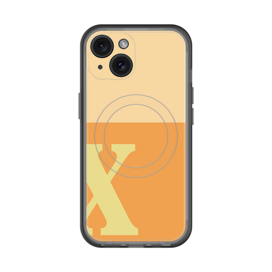 スリムプロテクションプレミアムケース with MagSafe［ オリジナル - initial two tone - X orange ］