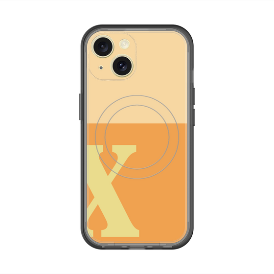 スリムプロテクションプレミアムケース with MagSafe［ オリジナル - initial two tone - X orange ］