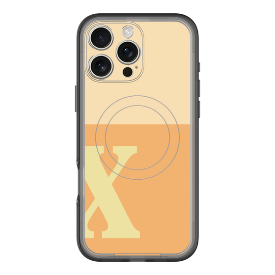 スリムプロテクションプレミアムケース with MagSafe［ オリジナル - initial two tone - X orange ］