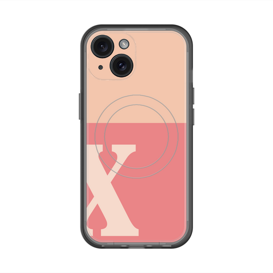 スリムプロテクションプレミアムケース with MagSafe［ オリジナル - initial two tone - X pink ］