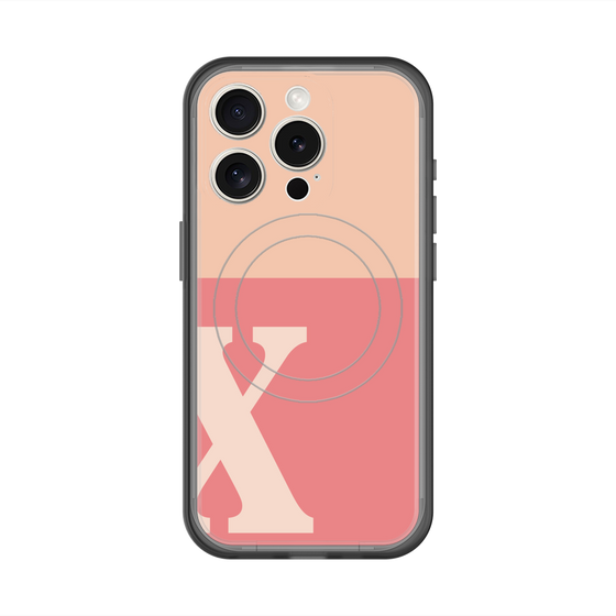 スリムプロテクションプレミアムケース with MagSafe［ オリジナル - initial two tone - X pink ］
