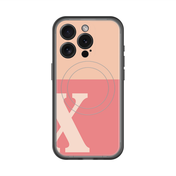 スリムプロテクションプレミアムケース with MagSafe［ オリジナル - initial two tone - X pink ］