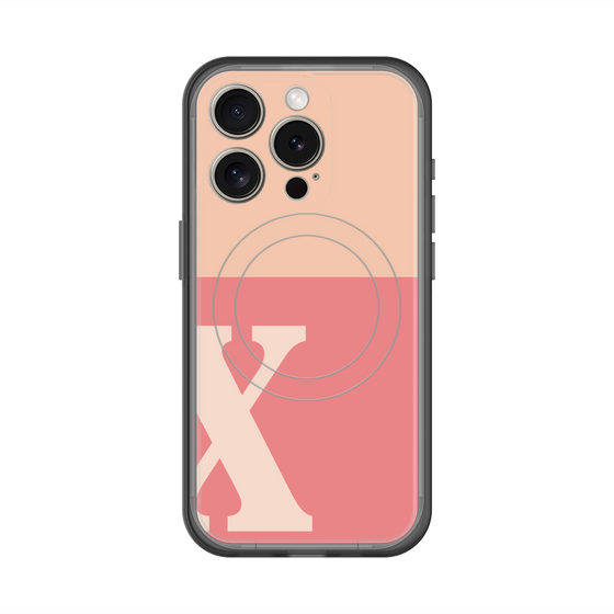 スリムプロテクションプレミアムケース with MagSafe［ オリジナル - initial two tone - X pink ］