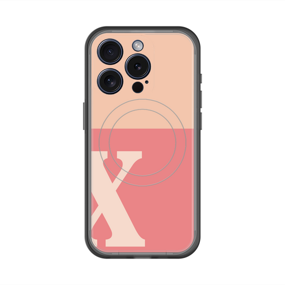 スリムプロテクションプレミアムケース with MagSafe［ オリジナル - initial two tone - X pink ］
