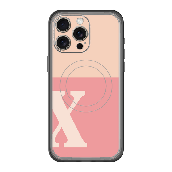 スリムプロテクションプレミアムケース with MagSafe［ オリジナル - initial two tone - X pink ］