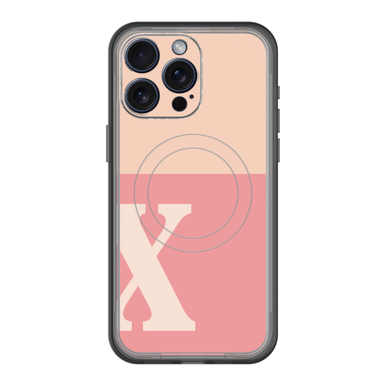スリムプロテクションプレミアムケース with MagSafe［ オリジナル - initial two tone - X pink ］