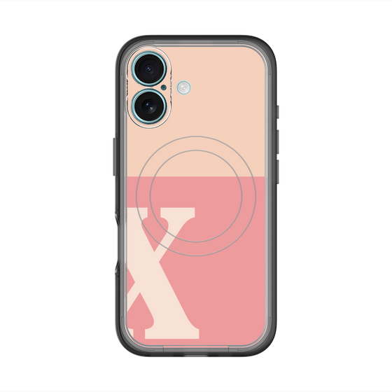 スリムプロテクションプレミアムケース with MagSafe［ オリジナル - initial two tone - X pink ］