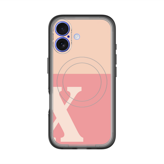 スリムプロテクションプレミアムケース with MagSafe［ オリジナル - initial two tone - X pink ］