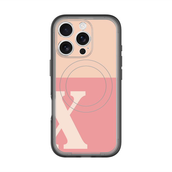 スリムプロテクションプレミアムケース with MagSafe［ オリジナル - initial two tone - X pink ］