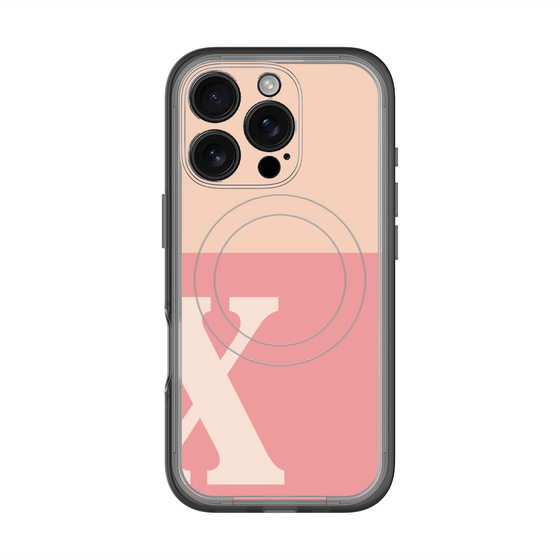 スリムプロテクションプレミアムケース with MagSafe［ オリジナル - initial two tone - X pink ］