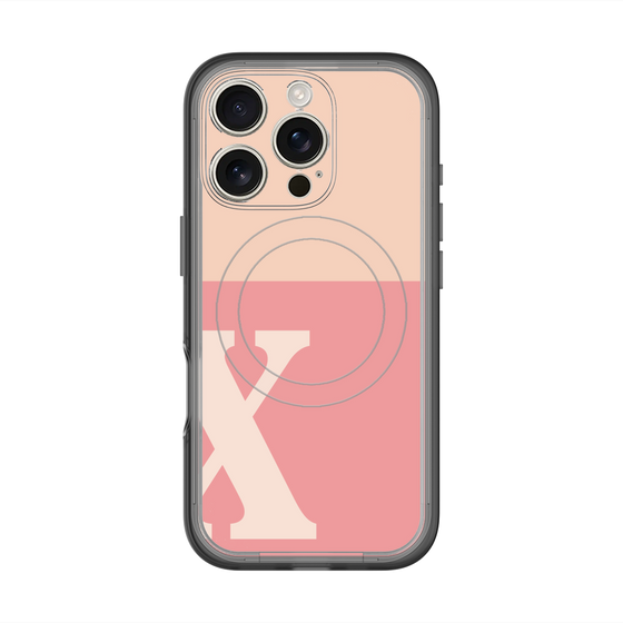 スリムプロテクションプレミアムケース with MagSafe［ オリジナル - initial two tone - X pink ］