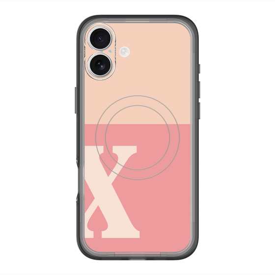 スリムプロテクションプレミアムケース with MagSafe［ オリジナル - initial two tone - X pink ］